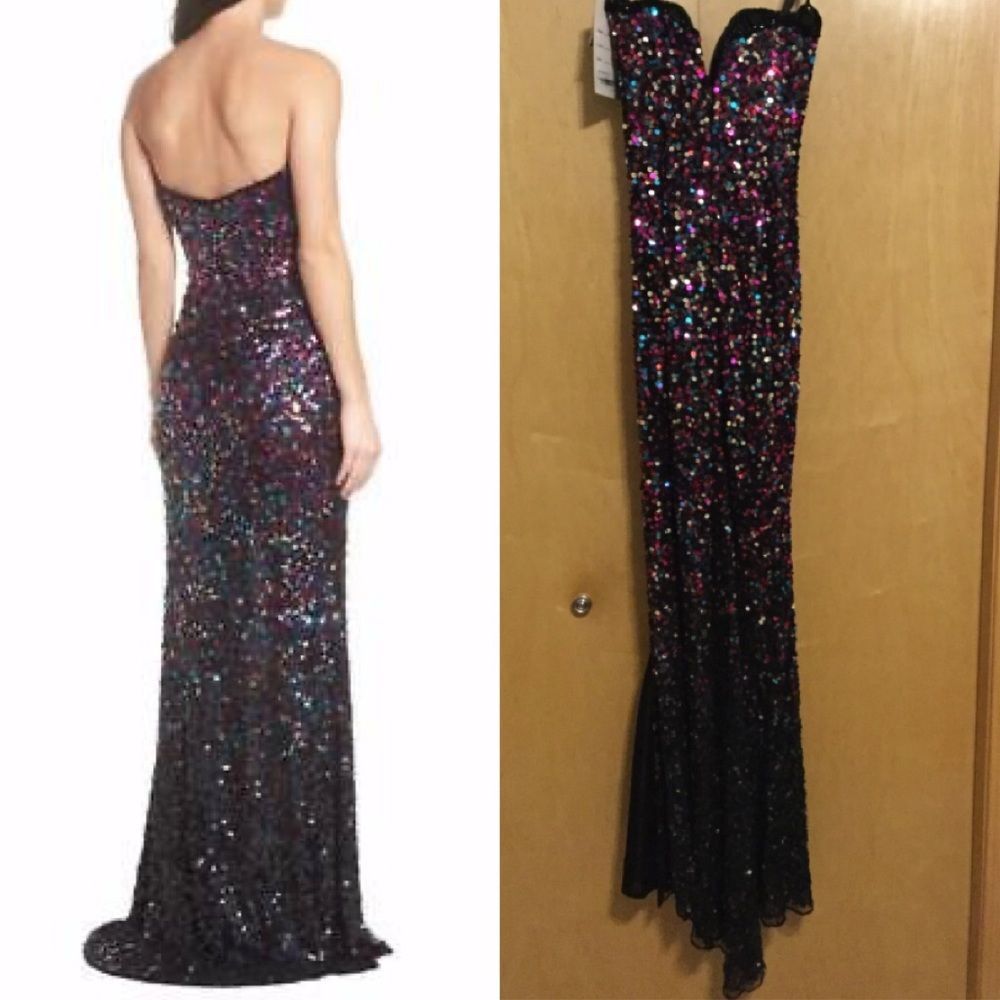 MAC DUGGAL Strapless Sequin CONFETTI Bustier - Picture 5 of 8